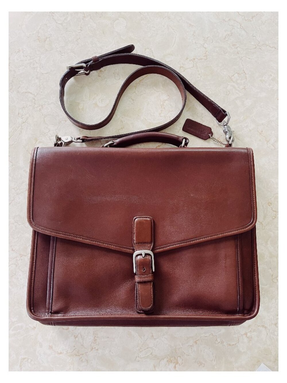 VTG Coach Messenger Briefcase 5319 Brown Leather Convertible Laptop Bag